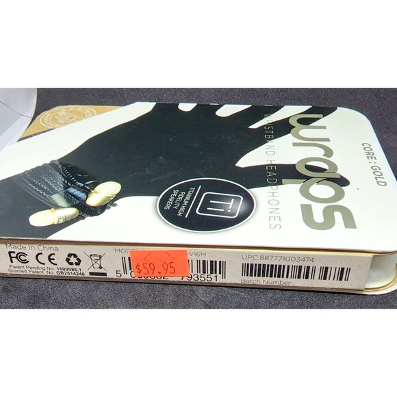 Wraps Wearable Braided Wristband Headphone Earbuds Gold (WRCOG-V16M) NEW - Picture 5 of 5